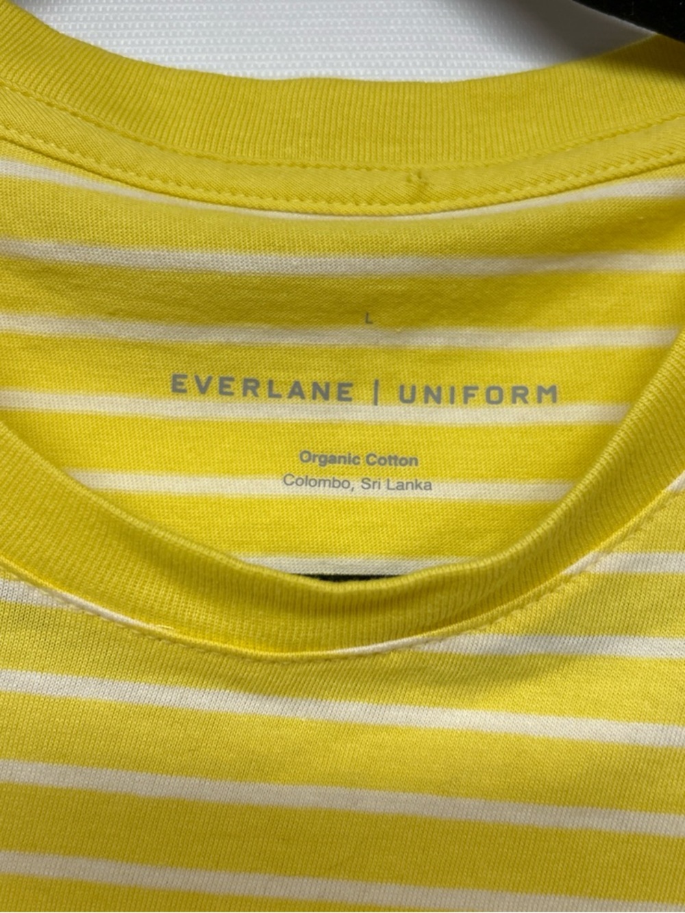 Everlane Yellow and White Striped Short Sleeve Tee - Picture 2 of 3
